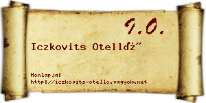 Iczkovits Otelló névjegykártya